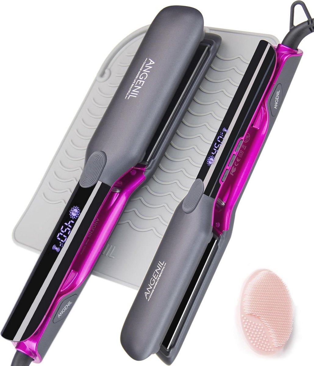 Professionele Titanium Stijltang - Duo Voltage 2-in-1, Instelbare Temperatuur 160°C - 240°C, Snel Opwarmen in 15 Seconden