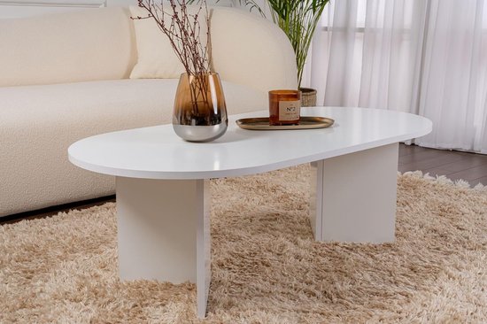 Calicosy - IRIS Ovale salontafel L119 cm - Kasjmier - 60x119x39,8 cm | Leen Bakker