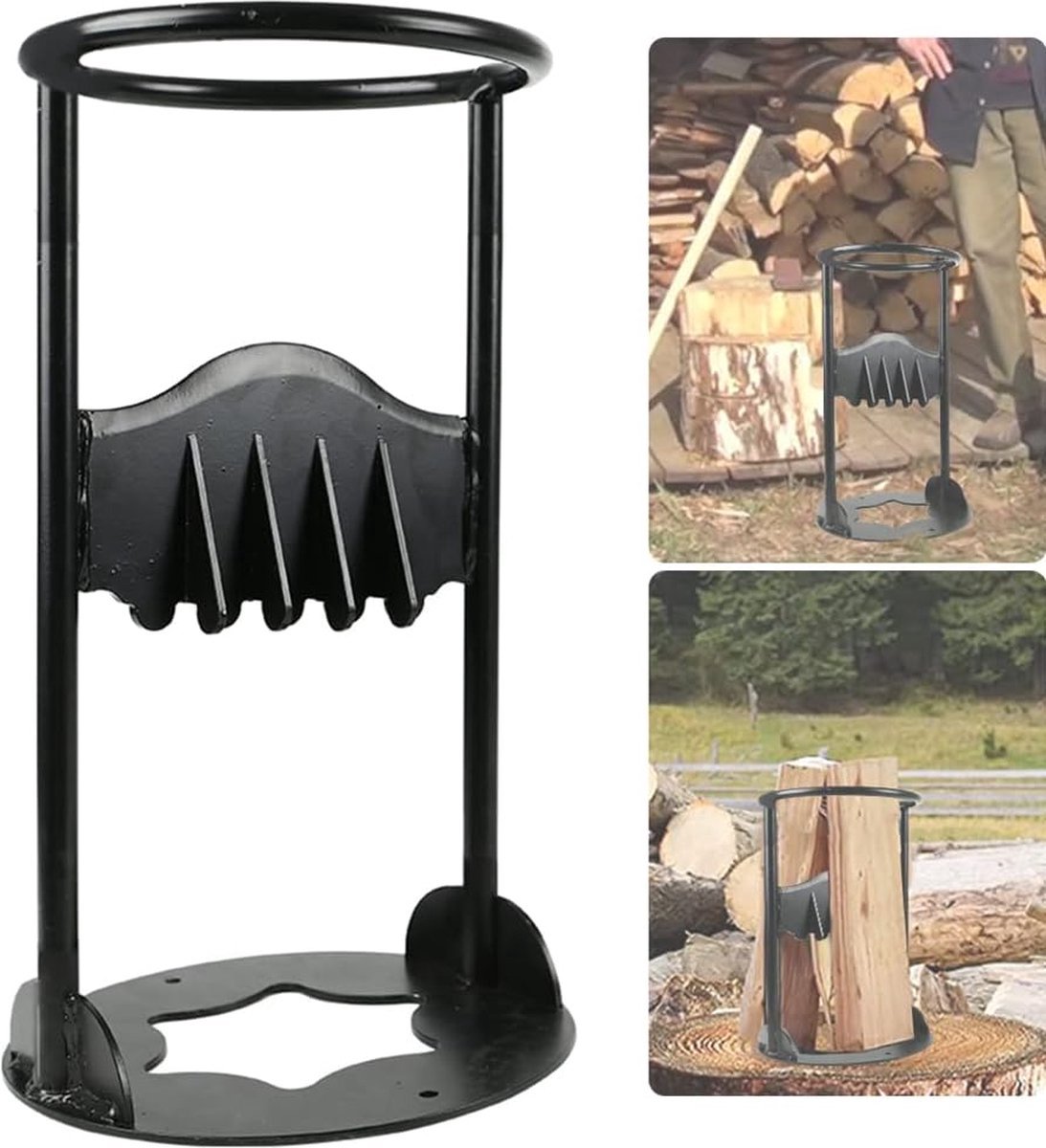 Handmatige houtsplijter - brandhoutsplijter - kloofgereedschap - zwart - houtsplijter - eenvoudig en veilig - klein - Houtklover - Houtkliever - Robuust - 14.5*27 cm