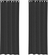 Bol.com vidaXL - Gordijnen - voile - met - doorvoertules - 2 - st - 140x260 - cm - zwart aanbieding