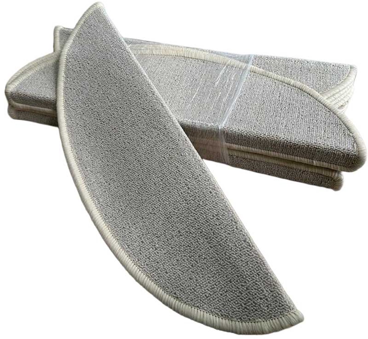 Trapmatten Set - Gebroken Wit - 15 Stuks - 56x17x3cm - Zelfklevende Halve Maantjes voor Trap