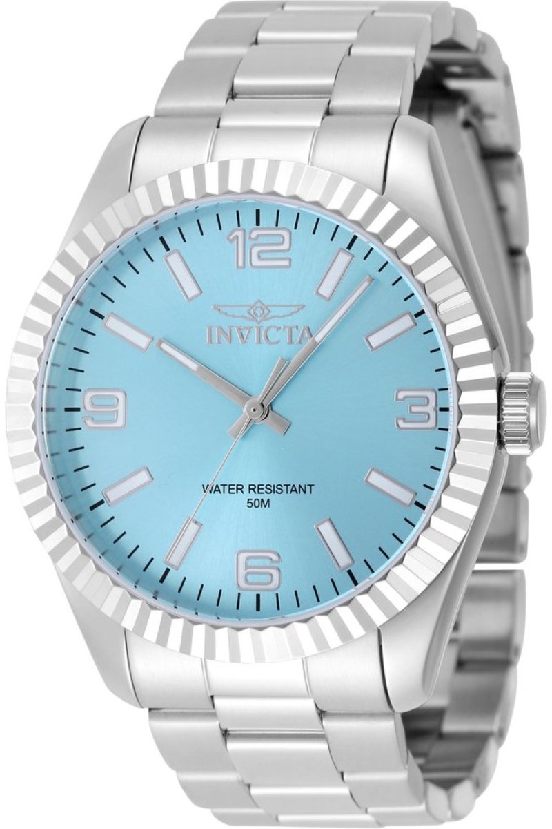 Invicta Specialty 48904 Heren Horloge - Waterdicht - Analoog - Quartz Uurwerk - Roestvrij Staal met blauwe Wijzerplaat - 43mm