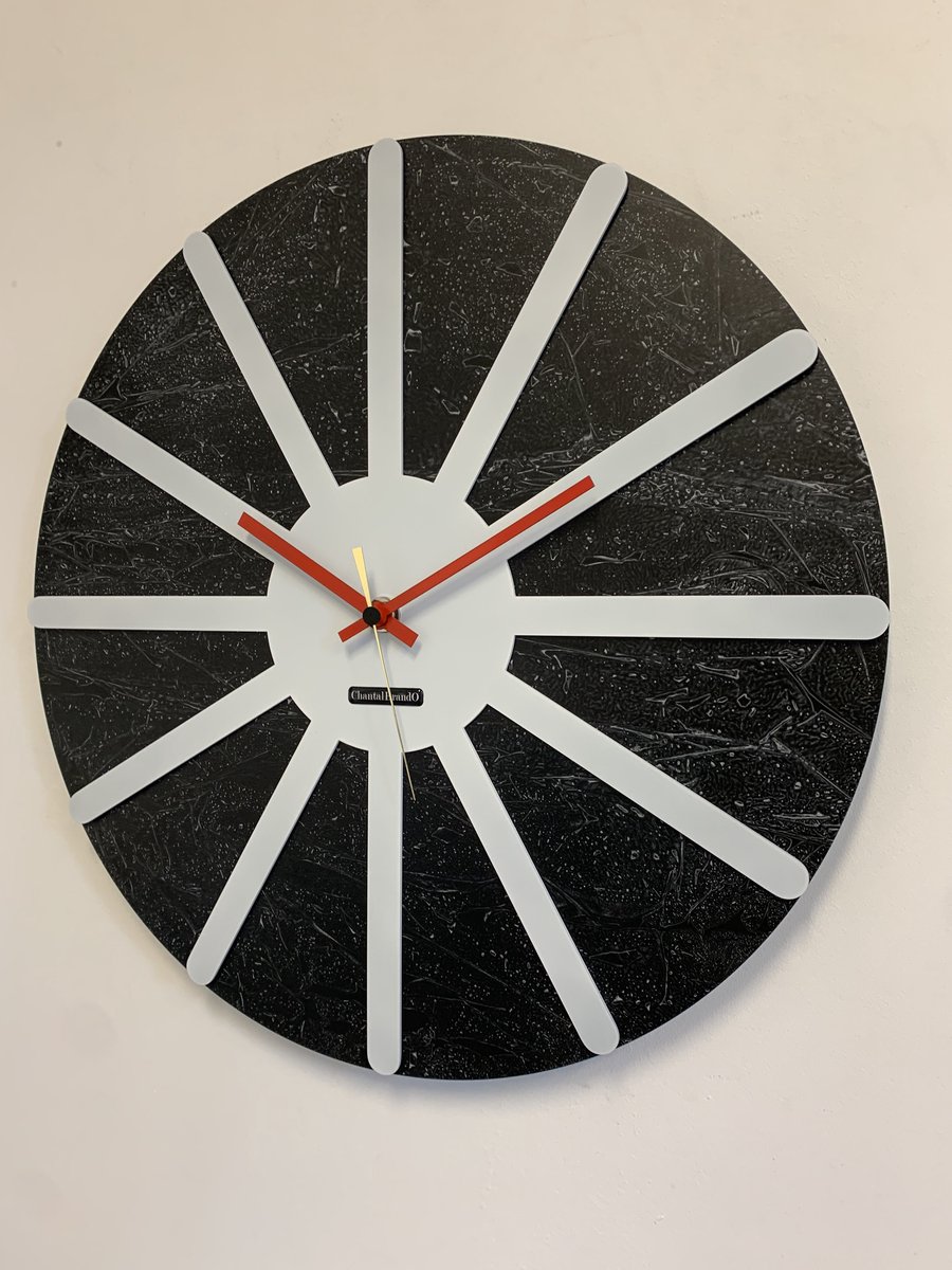 MOSA CLOCK Wandklok BLACK & WHITE STAR XL Modern Industrieel Design