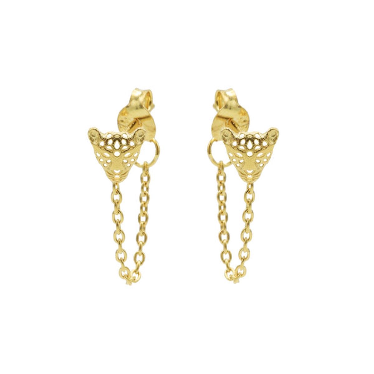 Karma oorbel chain tijgergoud M1470
