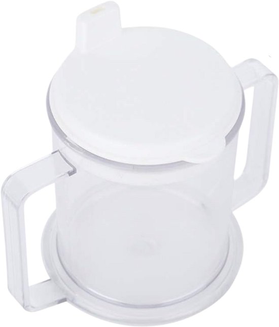 Handy beker - Drinkbeker - 2 handgrepen - Met deksel - 450ML - Transparant - Drink Beker met tuit - Dubbel handvat van Mepal — afbeelding 5