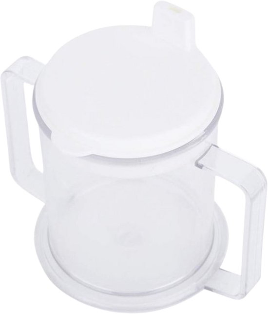 Handy beker - Drinkbeker - 2 handgrepen - Met deksel - 450ML - Transparant - Drink Beker met tuit - Dubbel handvat van Mepal — afbeelding 2