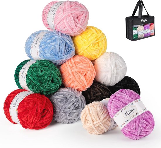 Coopay Samt Chenillewol voor haken, 500g (5x100g) fluweel Coopay Samt Chenillewol voor haken, 500g (5x100g) fluweel