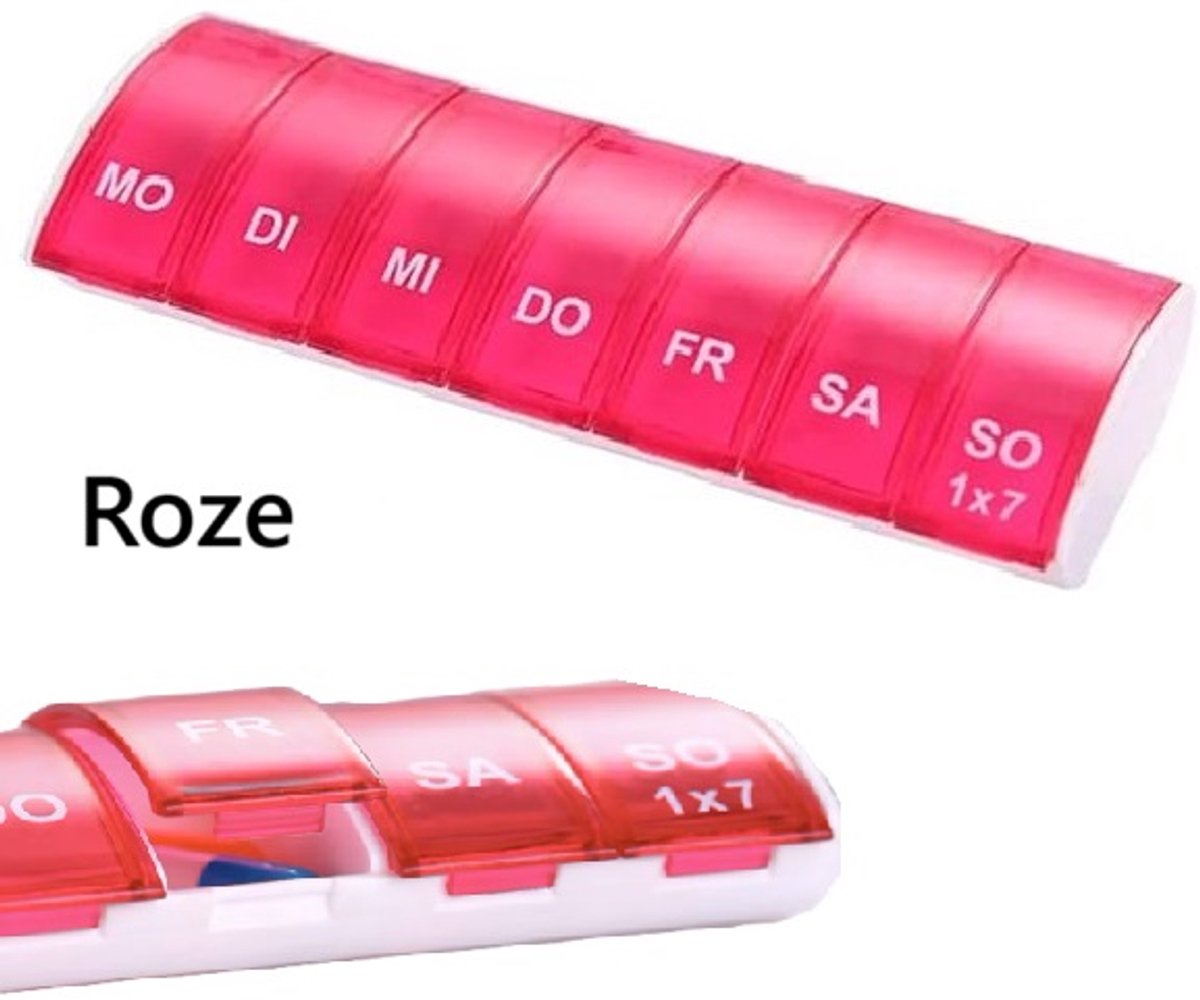 Goedkoopste Pillendoosje I Pillendoos I Medicijn Doosje I Pil Box I 7 dagen I 1 Week I Maandag t/m Zondag I Roze