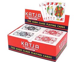 Katja speelkaarten - Bridgekaartenset 12 stuks ( 6 rood, 6 blauw) KATJA THE HIGH CLASS PLAYING CARDS