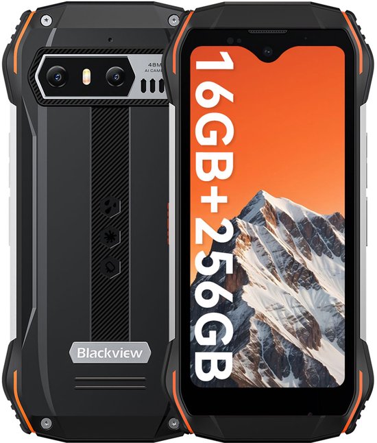 Blackview N6000 Mini Outdoor Smartphone Helio G99 16(8+8)GB+256GB 4.3-inch 48MP+16MP Camera, IP68 Waterdicht Android 13, Handschoenmodus GPS NFC Oranje