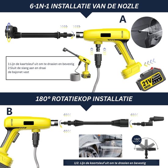 CRLYN® Hogedrukreiniger Auto - Hogedrukspuit - Terrasreiniger - Geel van CRLYN — afbeelding 2