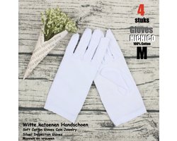 Dames handschoenen Wit maat ML 4stuks – 2paar Vrouwelijke Beschermende Handschoenen maat ML voor vrouwen - Gezondheidszorg – Jewelry - eczeem / allergie / handcreme - juweliers / munt handschoen - 30% Cotton, 70% Spandex(Viscose) hoge kwaliteit