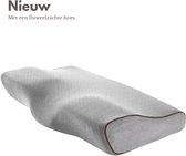 Bol.com ErgoComfy® LuxLine - Hoofdkussen - Ergonomisch - 60x35cm - Orthopedisch - Traagschuim - Nekklachten - Tegen Nek- en rugk... aanbieding