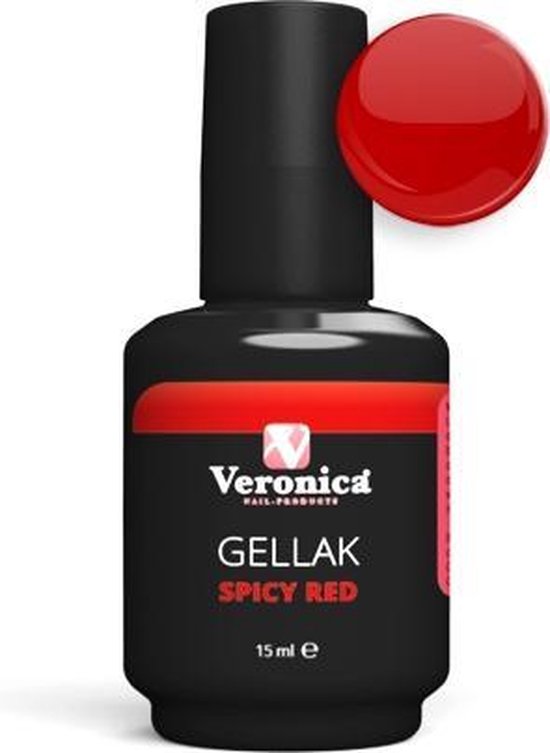 Veronica NAILPRODUCTS Gellak SPICY RED, Gel Polish, perfect nagels lakken met gel en...