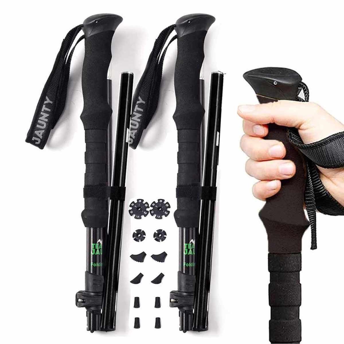 Meedeer Opvouwbare Nordic Walking Stokken-Wandelstokken set voor Dames en Heren- Inklapbare Wandelstokken-Trekkingstokken-Telescopische Wandelstok voor Trekking-7075 Aluminium wandelstok-105-125cm voor wandelen
