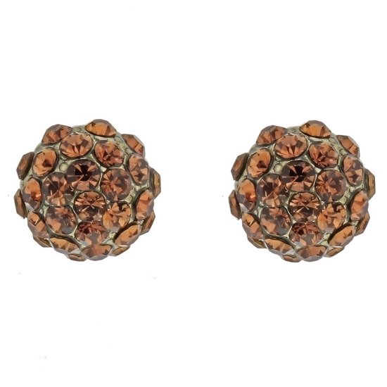 Behave – Oorstekers – Bruin smoked topaz – 0.8 cm – Warme vintage look