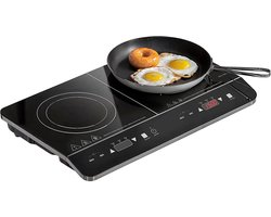 Premie Inductie kookplaat - 2 platen - 10-standen temperatuurregeling - touchpanel - 2x 2000 W - zwart