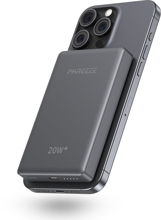 Phreeze PBMS4B Powerbank 10.000 mAh met MagSafe Draadloos - Phreeze - €25,49