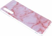 Ntech Huawei P30 Marmor Design Back Cover Hoesje - Roze kleur