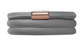 Endless Armband Grey Triple Rose Gold Plated 12703-57
