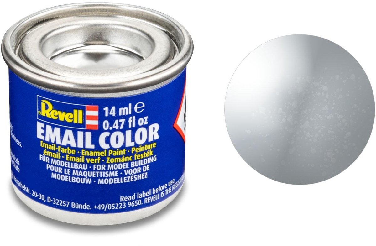 Revell Hobbyverf Enamel verf - #90 Silver - Metallic - Enamel - Verf potje - 14 ml