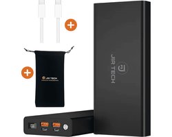 JIR Tech® – Powerbank 30000 mAh – 100W Snelladen & Geschikt voor Laptops – Speedcharging – 2 USB- en 2 USB-C-poorten – Metaal – Led indicator – Noodpakket – Compact & Krachtig – Externe batterij – 10 laadbeurten – Voor GSM’s & Tablets
