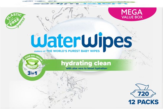 WaterWipes Billendoekjes Hydrating 12x60 = 720 stuks