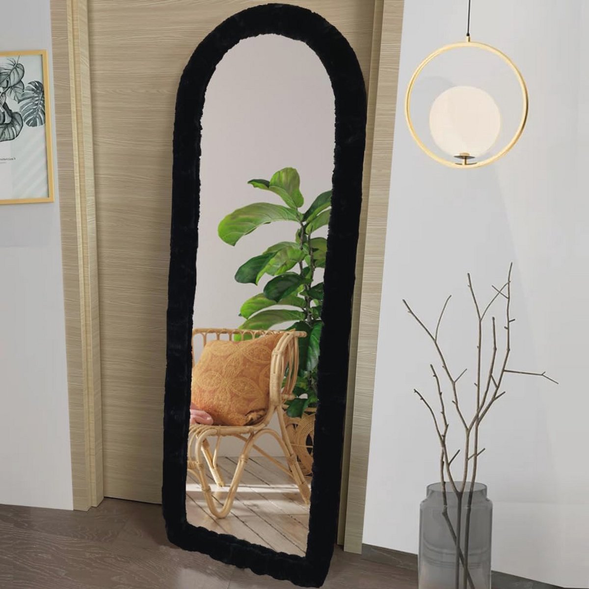 Decoratieve Spiegelafdekking voor Full-Body Spiegels - Zacht en Antislip