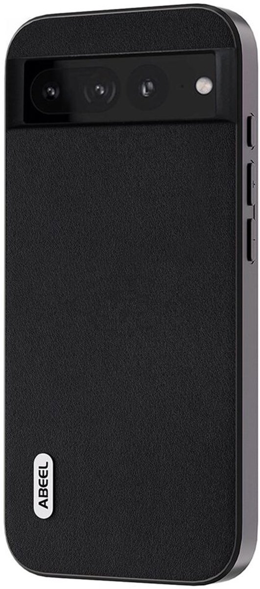 ABEEL Hoesje Geschikt voor Google Pixel 8 - Back Cover met Nappa Textuur - Echt Leer Case - Zwart