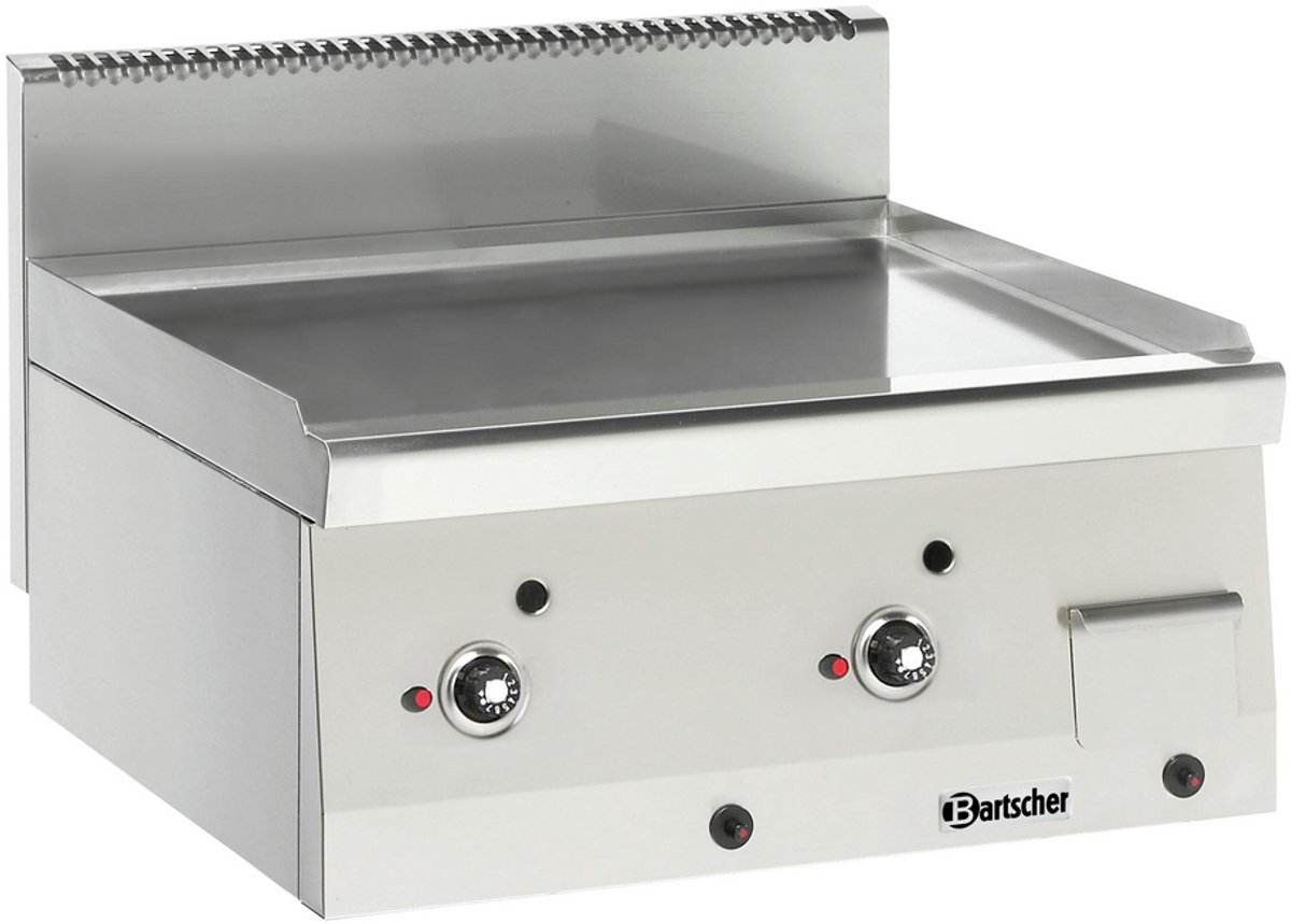 Grillplaat | Gas | 60cm diep | 60cm breed glad | Bartscher | 1311813