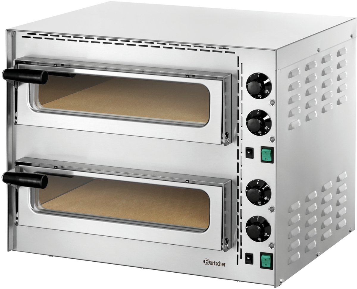 Bartscher Pizza Oven - Mini Plus 2 - RVS - 2x Ø350mm - 2 Kamers - 230V - 570x550x475mm - Horeca Oven