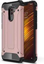 Ntech Hoesje Geschikt voor Xiaomi Pocophone F1 Dual layer Rugged Armor hoesje - Rose Goud