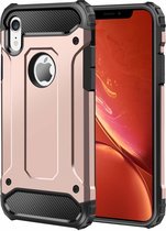 Ntech iPhone Xr Dual layer Rugged Armor hoesje - Rose Goud