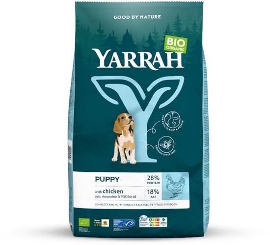 Yarrah Bio Hondenvoer Puppy Kip - 4 x 2 kg - Voordeelverpakking