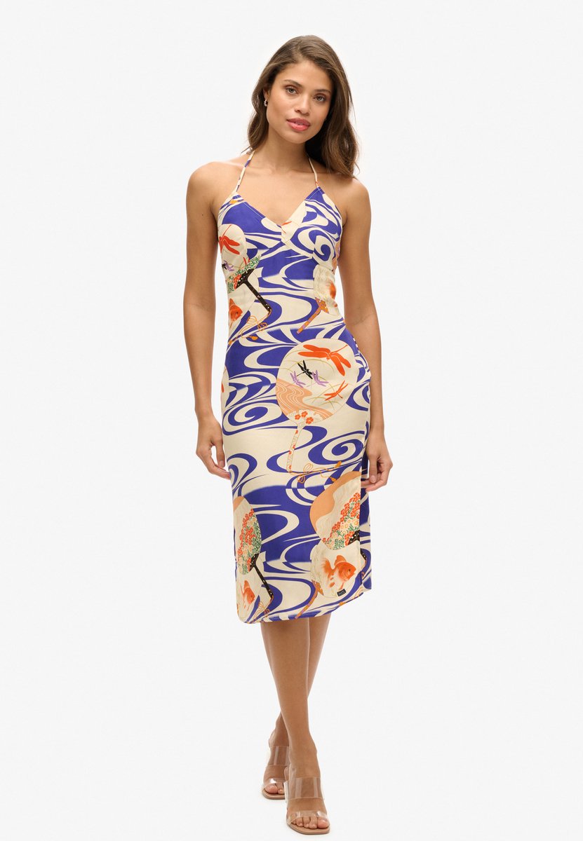 Superdry Halflange slipjurk met print Dames Jurken Blauw