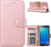 Ntech Hoesje Geschikt Voor Samsung Galaxy J2 Core Portemonnee Hoesje / Book Case - Rose Goud