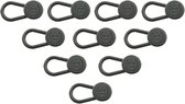 Knoopsgatverlenger - 10 Stuks - Knoopsgat Verlenger - Spijkerbroek knopen Verlenger - Broekverbredende Knoop - Knoop Verbreder - Voor overhemden, Jeans en Broeken - 22mm - Zwart - Kunststof