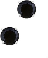 Tomylo Zilveren oorstekers zwarte zirconia 6mm 1010194