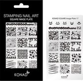 KONAD Square Image Plate 17 met 17 stamping nail art geïnspireerd door  ' HALLOWEEN '.