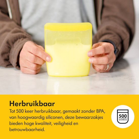 Medela Herbruikbare Moedermelk Bewaarzakjes - tot 500 keer - 5 stuks - 100% lekvrij van Medela — afbeelding 4