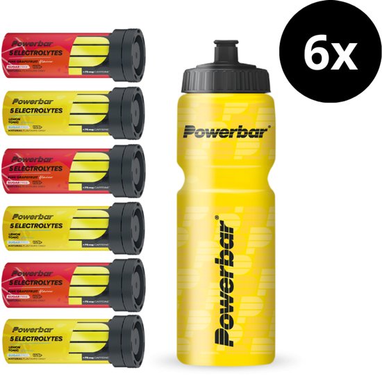 Powerbar Electrolyte Tabletten | Gratis bidon | 3x Lemon Tonic & 3x Pink Grapefruit (met cafeïne)