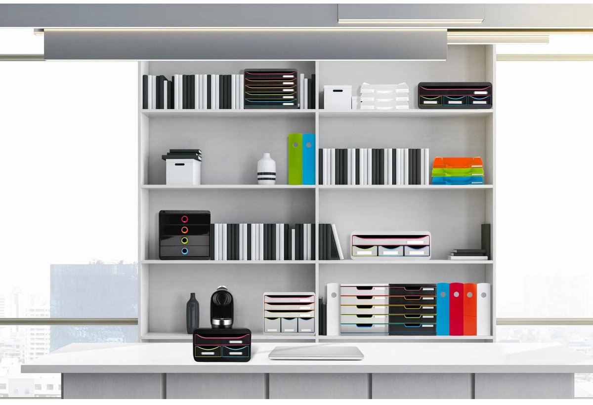 Exacompta Ladenblok Storebox Multi 11 laden Black Office - Zwart/harlekijn - 313914D