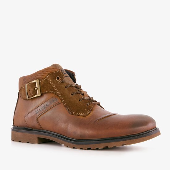 Bottines à lacets homme en cuir Bugatti - Cognac - Taille 40 - Cuir véritable