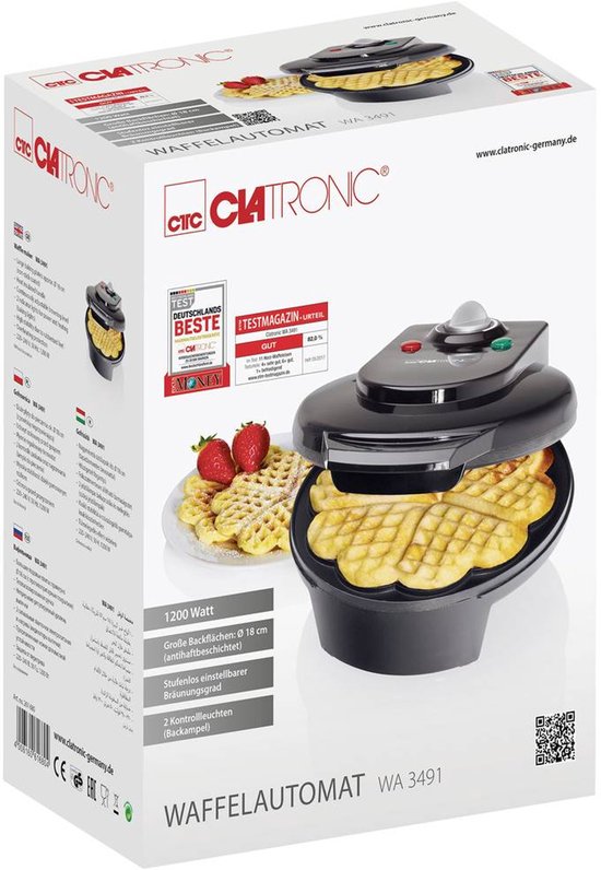 Clatronic WA 3491 - Wafelmaker - Wafelijzer - Hartvormig - Zwart van Clatronic — afbeelding 3