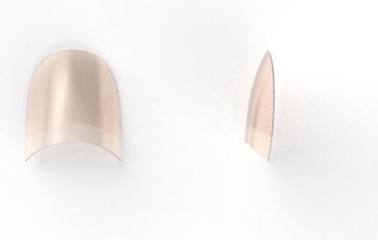 ‘ Rounded ‘ NATURAL nagel tips kort opzetstuk, 100 stuks in een nagel doosje, in de kleur natural.