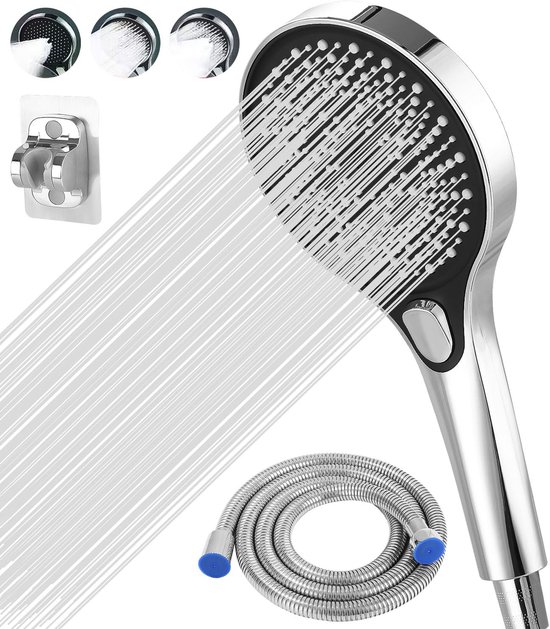 Douchekop handdouche, LEEFE 152 mm grote regendouche - 7 straalsoorten, chroom