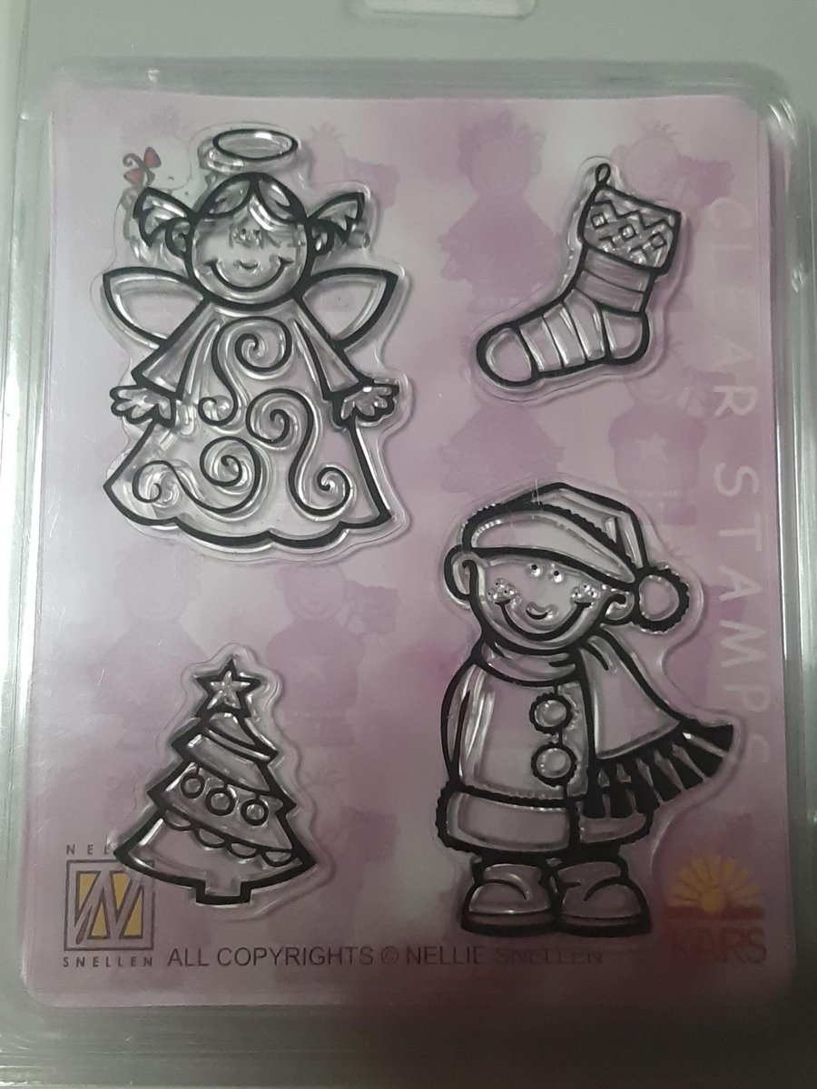 Ukkies clearstamps set - Nellie Snellen - Christmas X-mas - stempel kerst engel kerstboom jongen kerstsok