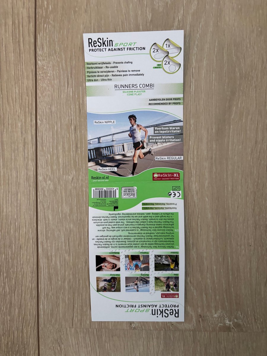Goedkoopste Reskin Runners Combi (5 stuks) - Voorkomt blaren en irritatie door wrijving van het t-shirt - Huidvriendelijk en uitwasbaar - Voor de sportieve hardloper zonder pijn over de finish wil
