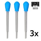 Aqua-Loui® - Pipet - Pipet Groot - Pipet Lang - Pipet met Rubberen Knijpbal - 30ml - Pipet met schaalverdeling - Pipetflesje - Pipet voor Vloeistoffen - Druppelteller - 28cm - 3 stuks