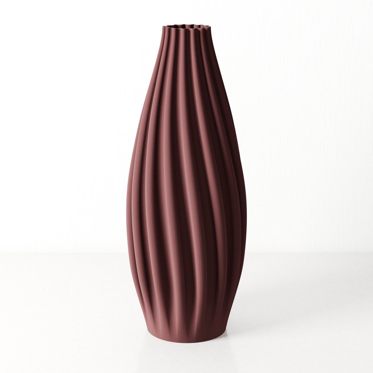 Fleuriek - Grote Vaas Rood - H50 cm - Luxe vaas voor zijden bloemen - Woonaccessoire van gerecycled plastic - Elegante kleurrijke vaas